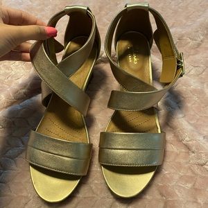 Clarks Gold Wedge